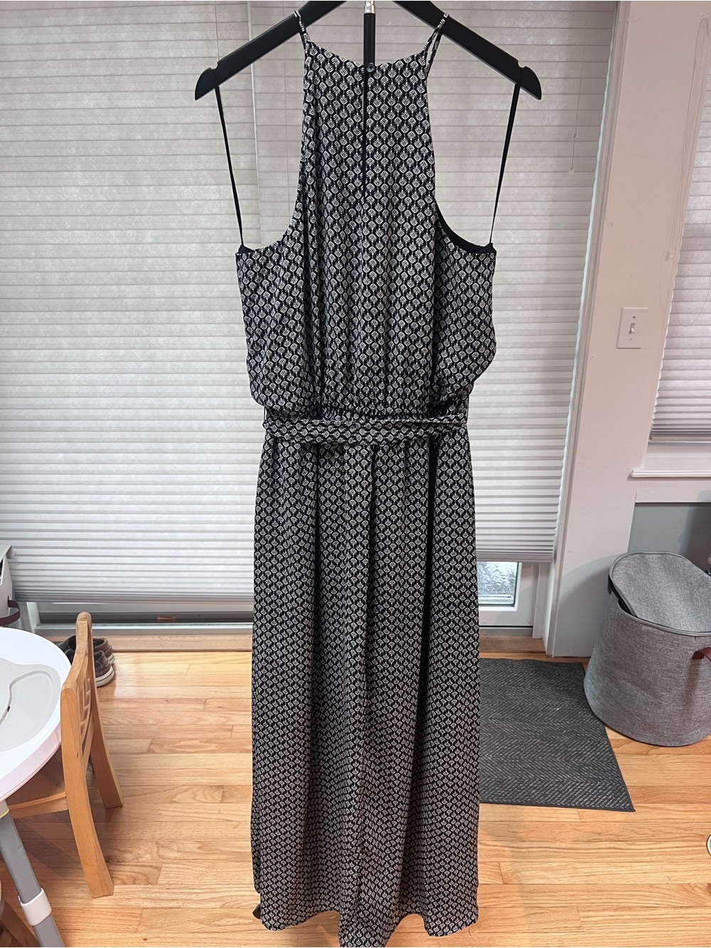 Evereve Black and White Printed Halter Dress Size L - Picture 8 of 8